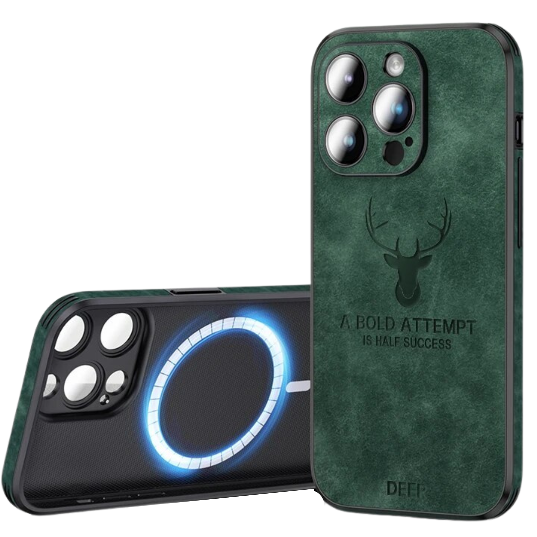 Smartphone Hoesje in Leerlook — Slank Design met Valbescheming & MagSafe-Compatibiliteit voor iPhone 16/15/14/13/12