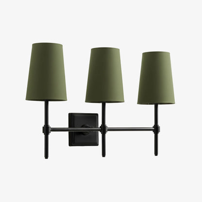 Wandlamp met linnen kap - retro metalen wandverlichting voor slaapkamer en gang