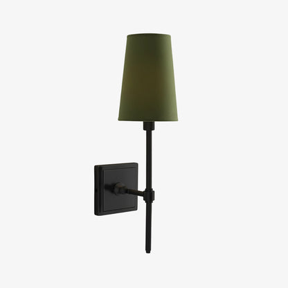 Wandlamp met linnen kap - retro metalen wandverlichting voor slaapkamer en gang