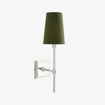Wandlamp met linnen kap - retro metalen wandverlichting voor slaapkamer en gang