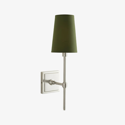 Wandlamp met linnen kap - retro metalen wandverlichting voor slaapkamer en gang