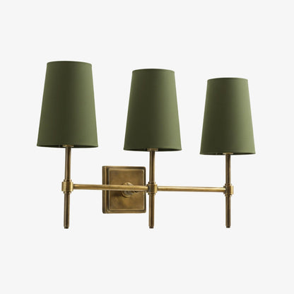 Wandlamp met linnen kap - retro metalen wandverlichting voor slaapkamer en gang