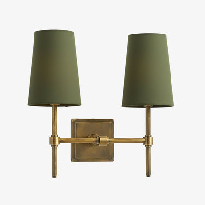 Wandlamp met linnen kap - retro metalen wandverlichting voor slaapkamer en gang