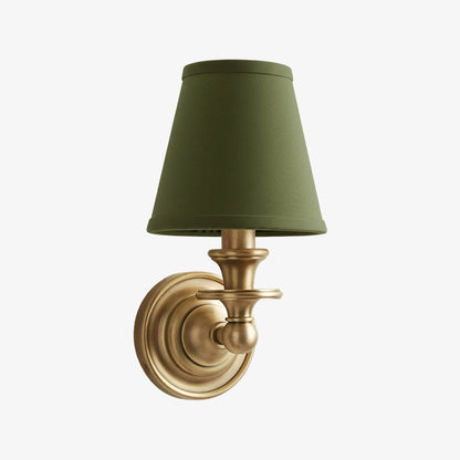 Wandlamp met stoffen kap en zwanenhalsarm – smeedijzeren armatuur met verstelbare leeslamp