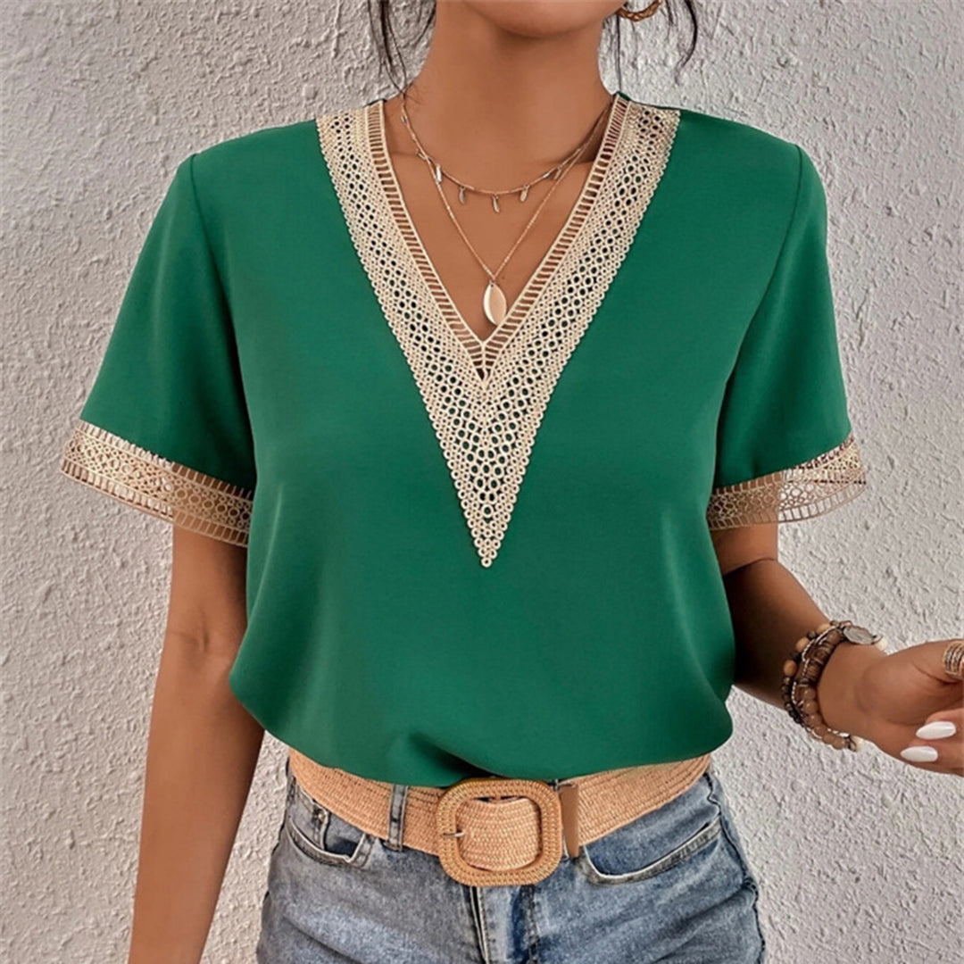 Dames T-shirt Korte Mouw Elegante Stijl