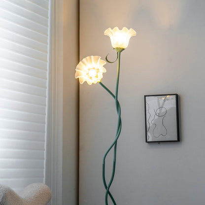 Vloerlamp Bloem Design Groen Wit Metaal 170cm 2-3 Lichts LED Sfeerlamp Woonkamer Slaapkamer