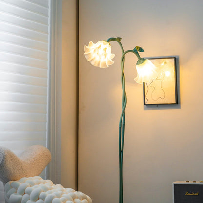Vloerlamp Bloem Design Groen Wit Metaal 170cm 2-3 Lichts LED Sfeerlamp Woonkamer Slaapkamer