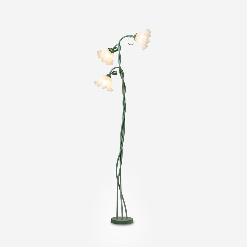 Vloerlamp Bloem Design Groen Wit Metaal 170cm 2-3 Lichts LED Sfeerlamp Woonkamer Slaapkamer