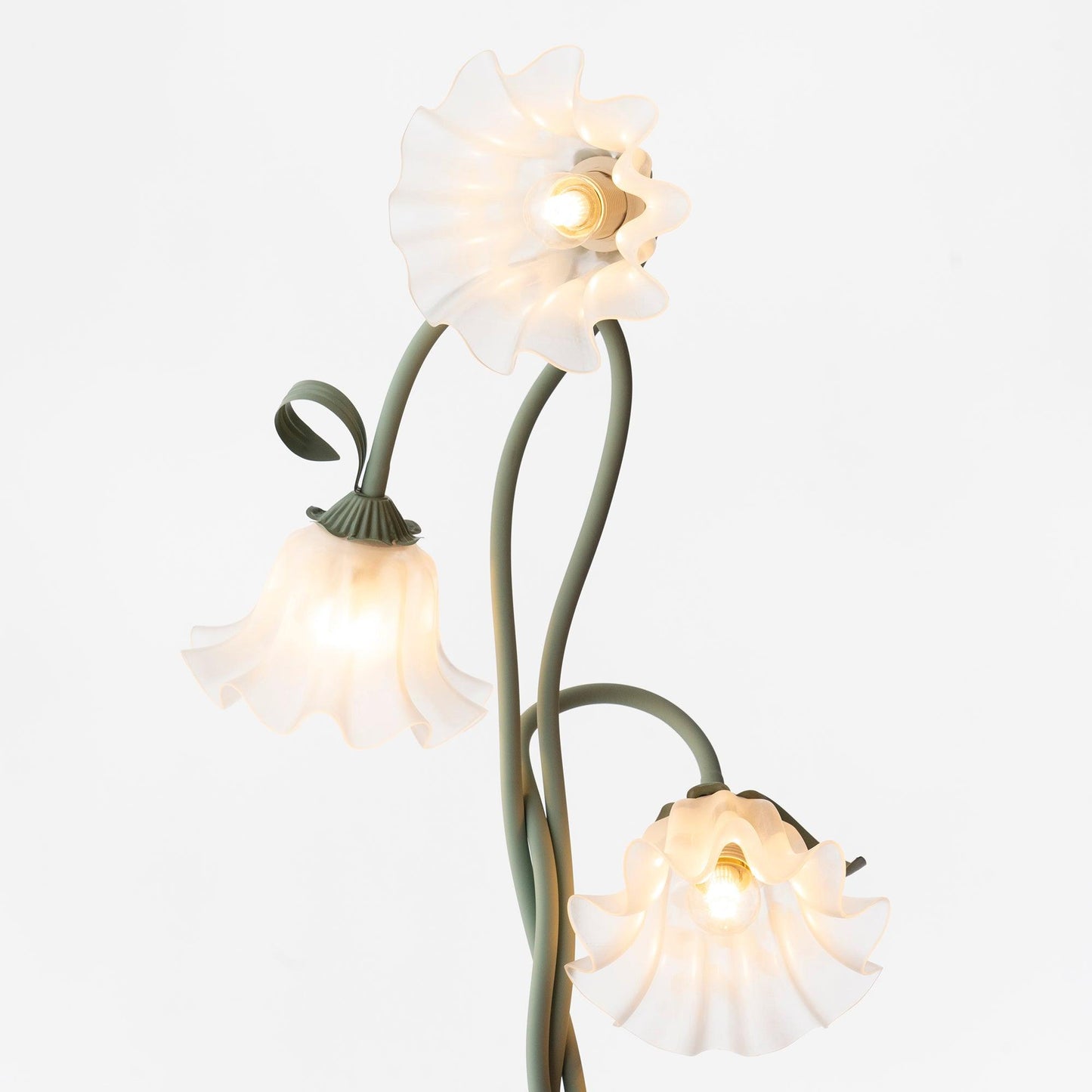 Vloerlamp Bloem Design Groen Wit Metaal 170cm 2-3 Lichts LED Sfeerlamp Woonkamer Slaapkamer