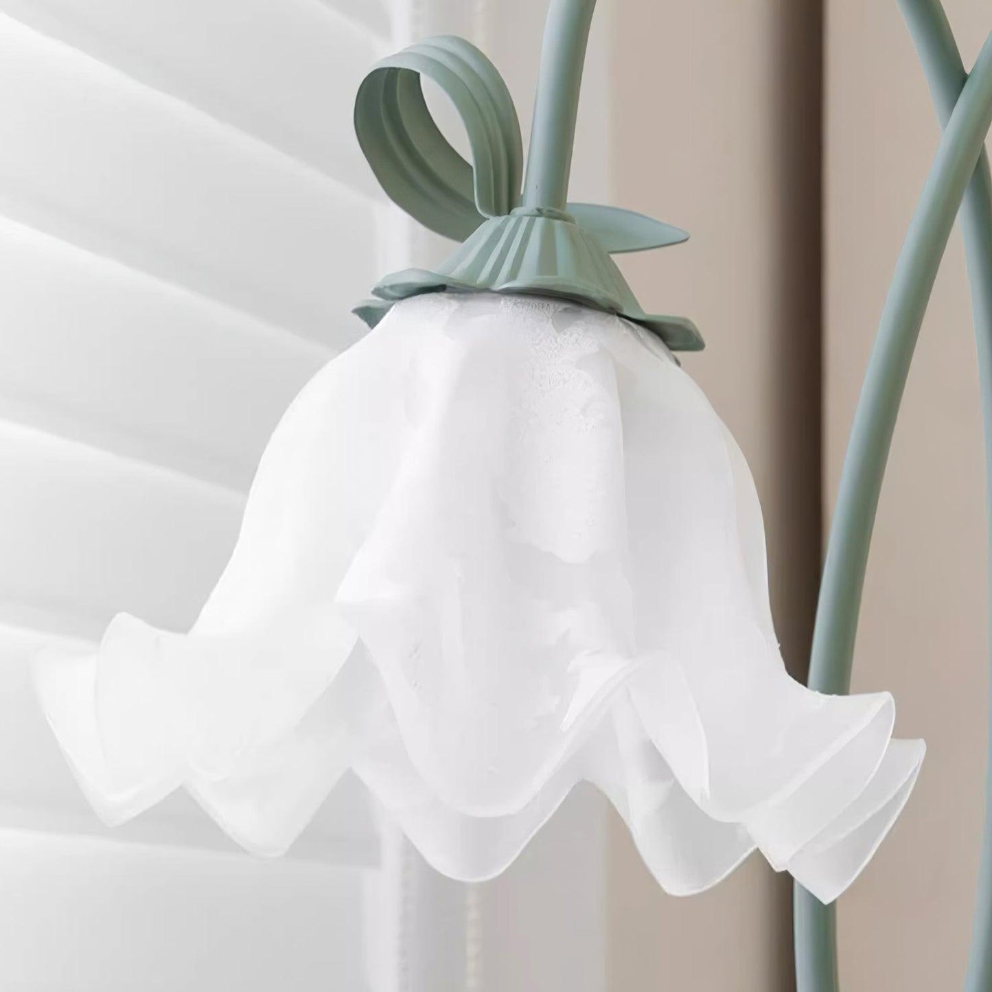 Vloerlamp Bloem Design Groen Wit Metaal 170cm 2-3 Lichts LED Sfeerlamp Woonkamer Slaapkamer