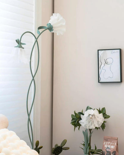 Vloerlamp Bloem Design Groen Wit Metaal 170cm 2-3 Lichts LED Sfeerlamp Woonkamer Slaapkamer