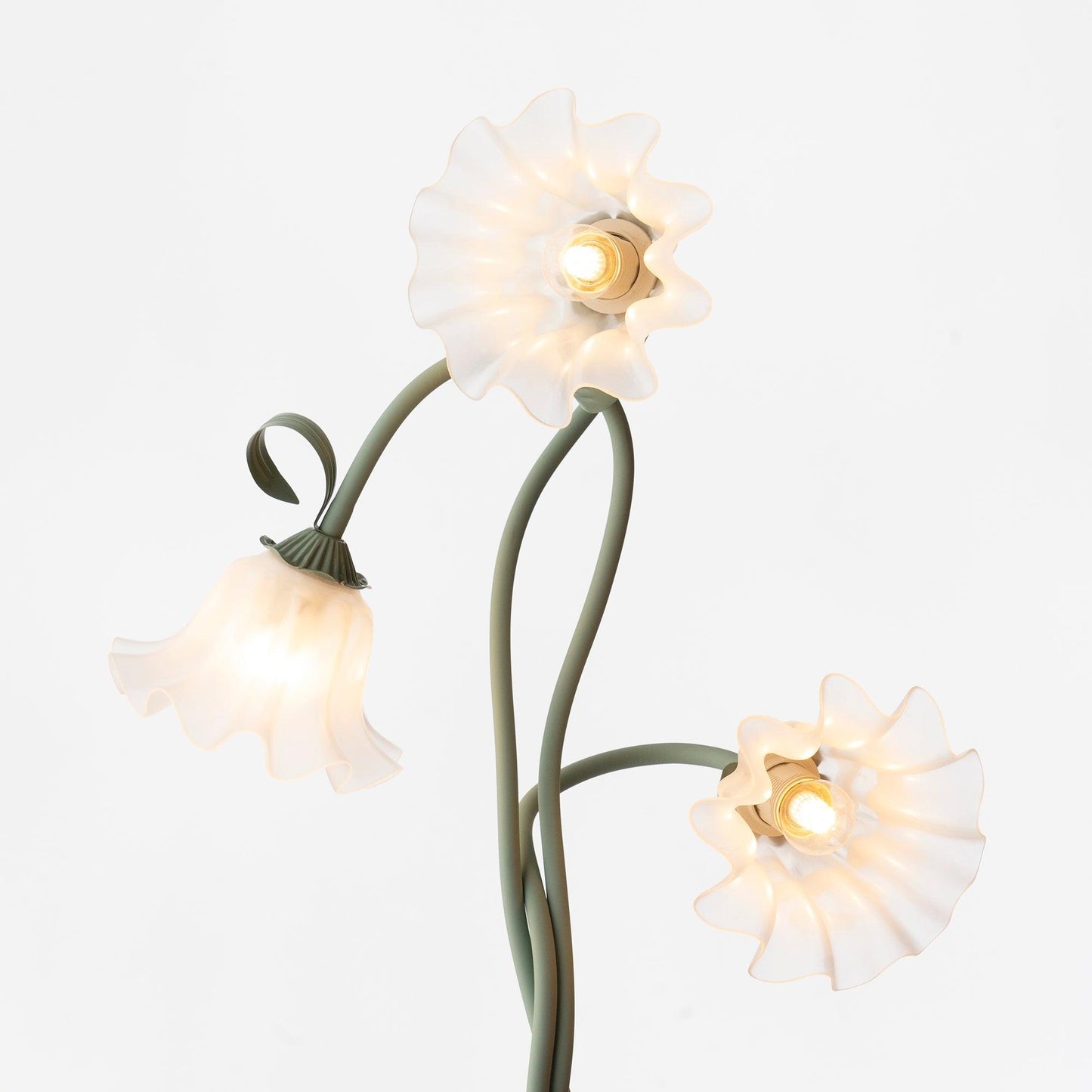 Vloerlamp Bloem Design Groen Wit Metaal 170cm 2-3 Lichts LED Sfeerlamp Woonkamer Slaapkamer