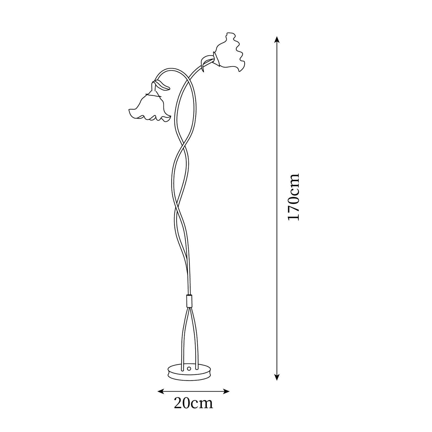 Vloerlamp Bloem Design Groen Wit Metaal 170cm 2-3 Lichts LED Sfeerlamp Woonkamer Slaapkamer