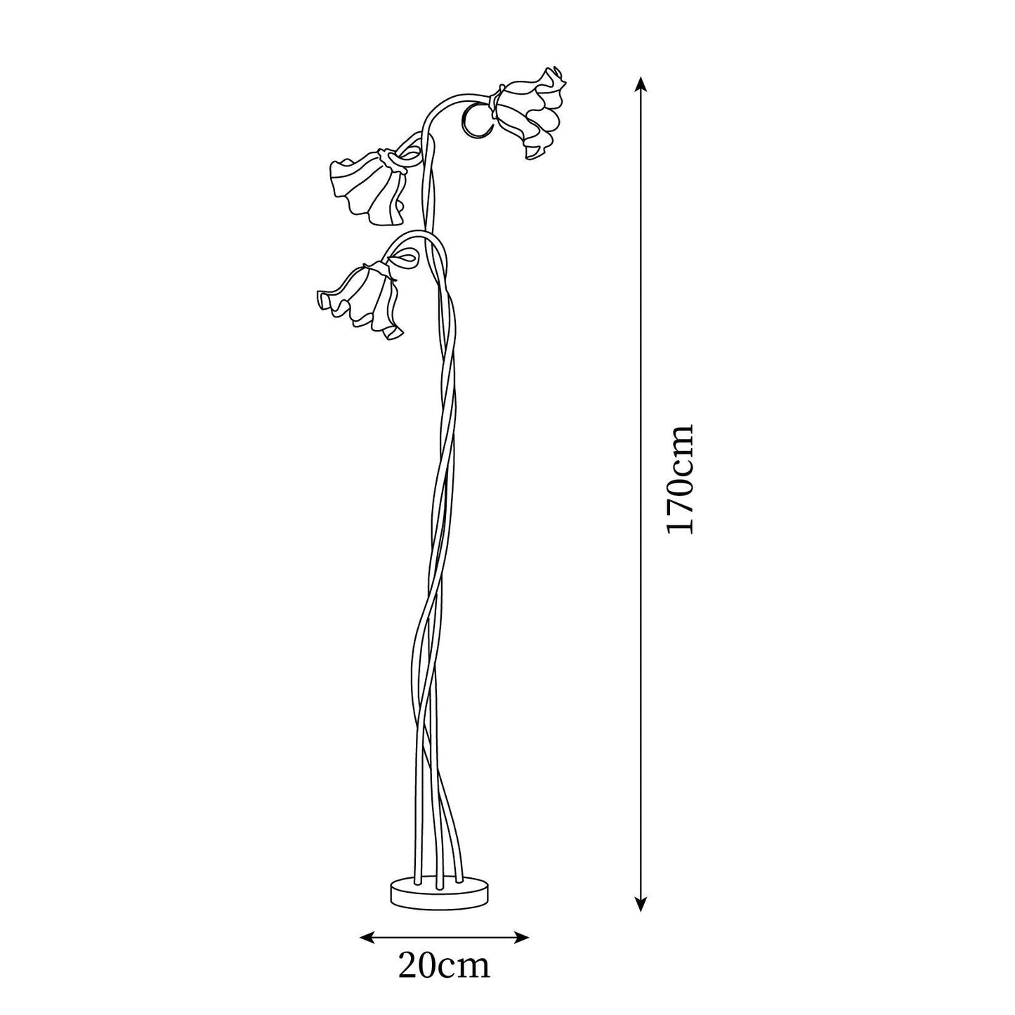 Vloerlamp Bloem Design Groen Wit Metaal 170cm 2-3 Lichts LED Sfeerlamp Woonkamer Slaapkamer