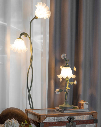 Vloerlamp Bloem Design Groen Wit Metaal 170cm 2-3 Lichts LED Sfeerlamp Woonkamer Slaapkamer
