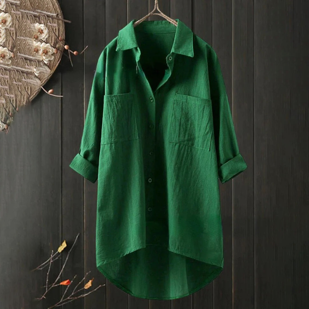 Vrouwelijke Blouse Losse Vrouwelijke Snit Elegant Design