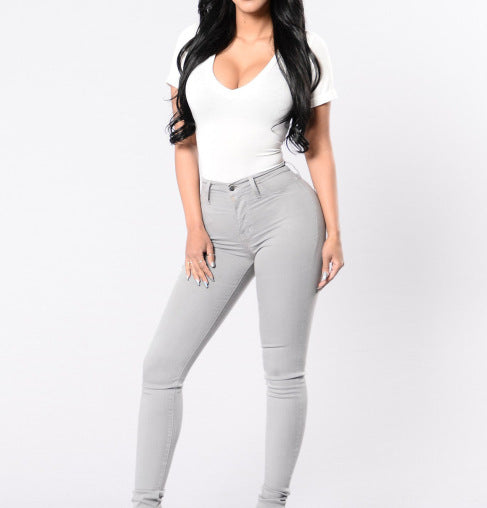 Hoge Taille Jeans Dames Elastisch Comfortabel