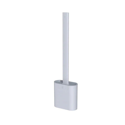 Toiletborstel Siliconen Flexibel Wit Wandmontage Toiletborstel Set Met Houder Hygiënisch Badkamer Reiniging Zonder Boren