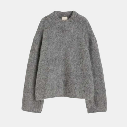 Dames Trui Zachte Ronde Hals Mohair Mix