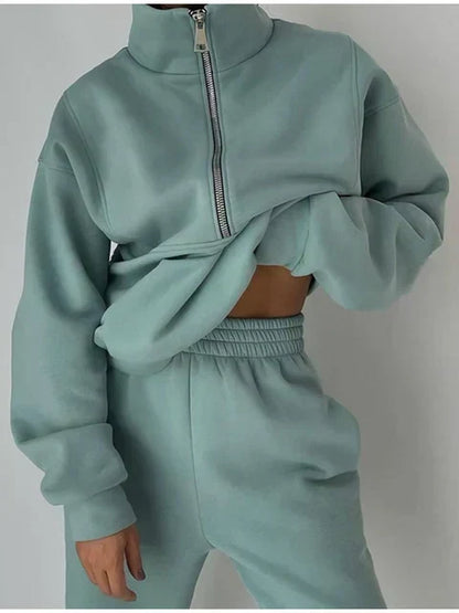 Vrouwensportkleding Trainingsset Ritsbroek