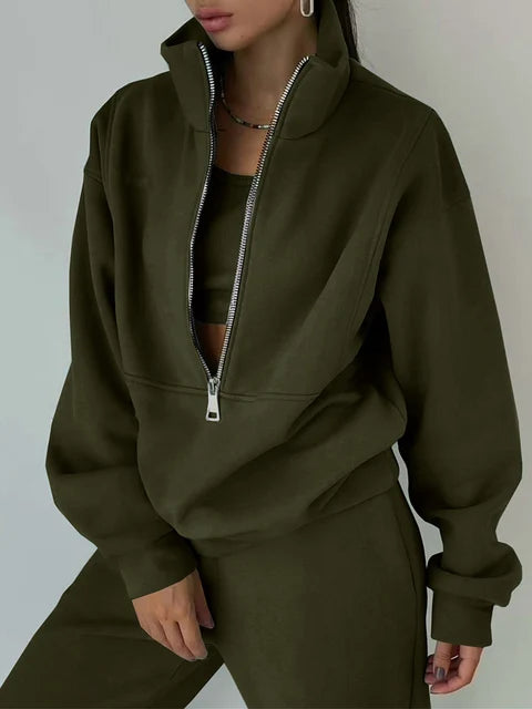 Vrouwensportkleding Trainingsset Ritsbroek
