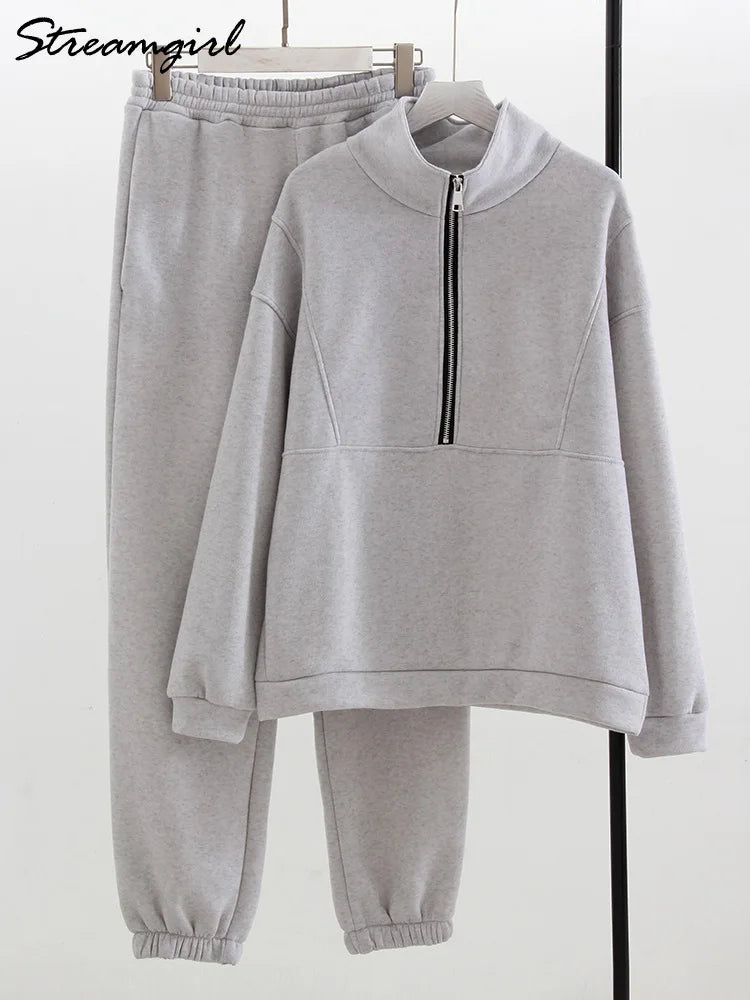 Vrouwensportkleding Trainingsset Ritsbroek