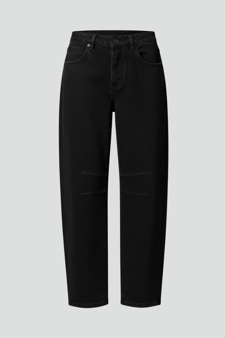 Grijze Dames Jeans High Waist | Wijde Pijpen Denim 1