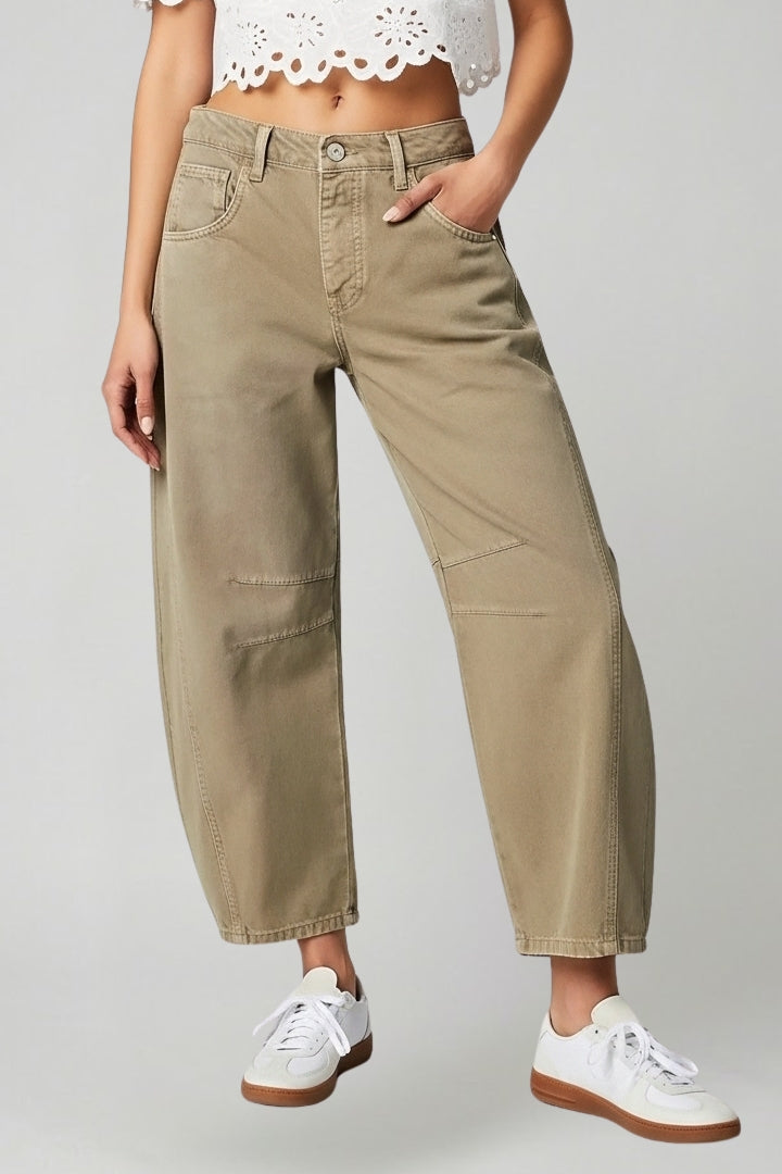 Grijze Dames Jeans High Waist | Wijde Pijpen Denim 6