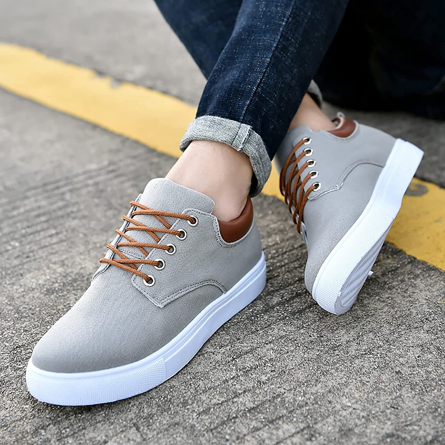 Heren Sneakers Leren Casual Schoenen Zwart Stijlvol