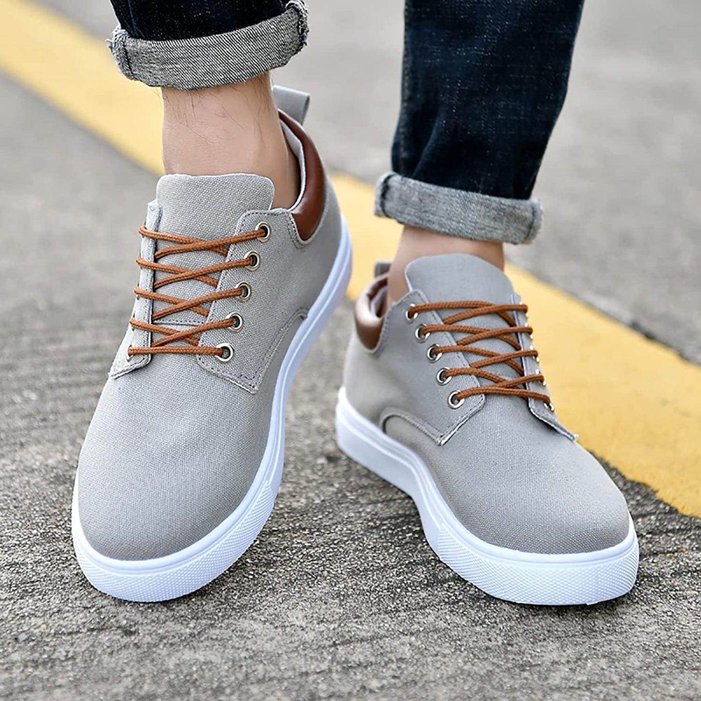 Heren Sneakers Leren Casual Schoenen Zwart Stijlvol
