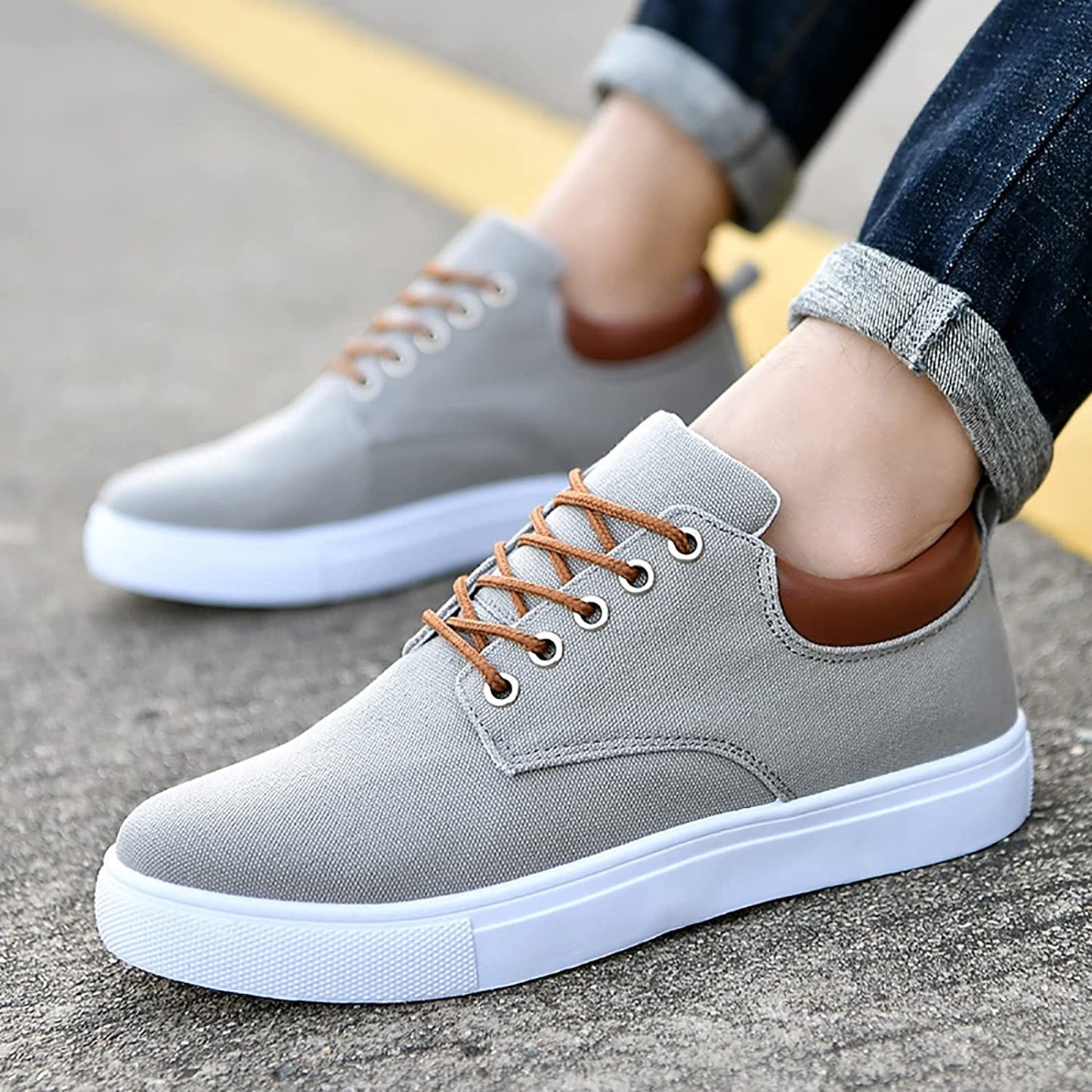 Heren Sneakers Leren Casual Schoenen Zwart Stijlvol