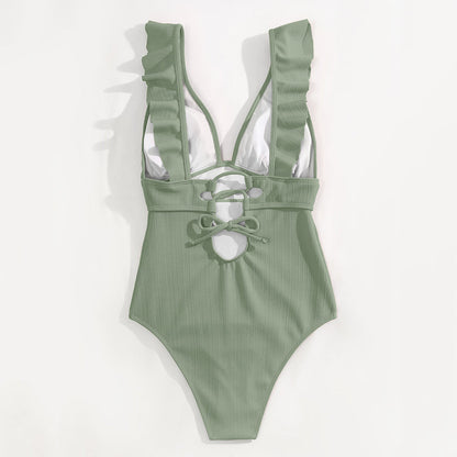Boho Bikini met V-Hals en Ruches