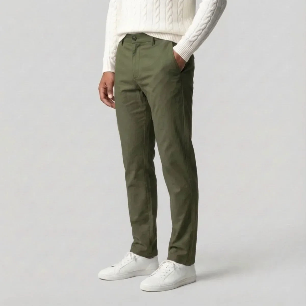 Groene Chino Broek Met Zijzakken Regular Fit - StudioMarella