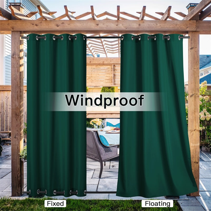 Waterdicht Buitengordijn Zware Stof Windbestendig UV-bescherming Privacy 1 Paneel Taupe Grijs Navy