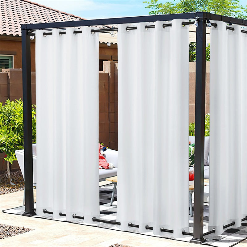 Waterdicht Buitengordijn Zware Stof Windbestendig UV-bescherming Privacy 1 Paneel Taupe Grijs Navy
