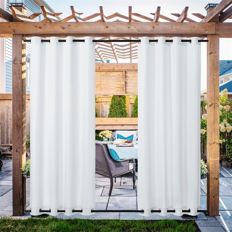 Waterdicht Buitengordijn Zware Stof Windbestendig UV-bescherming Privacy 1 Paneel Taupe Grijs Navy