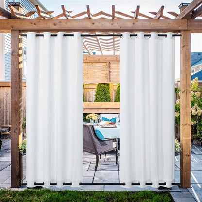 Waterdicht Buitengordijn Zware Stof Windbestendig UV-bescherming Privacy 1 Paneel Taupe Grijs Navy