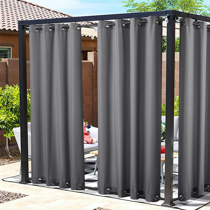 Waterdicht Buitengordijn Zware Stof Windbestendig UV-bescherming Privacy 1 Paneel Taupe Grijs Navy