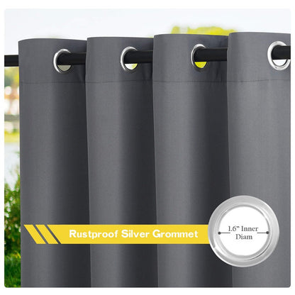 Waterdicht Buitengordijn Zware Stof Windbestendig UV-bescherming Privacy 1 Paneel Taupe Grijs Navy