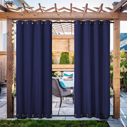 Waterdicht Buitengordijn Zware Stof Windbestendig UV-bescherming Privacy 1 Paneel Taupe Grijs Navy