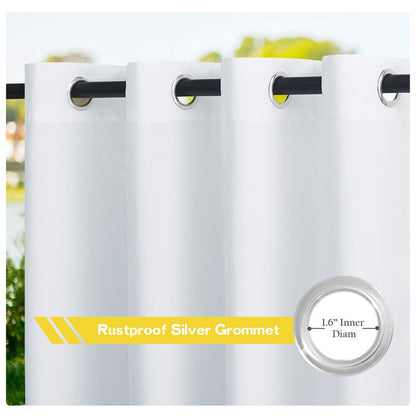 Waterdicht Buitengordijn Zware Stof Windbestendig UV-bescherming Privacy 1 Paneel Taupe Grijs Navy