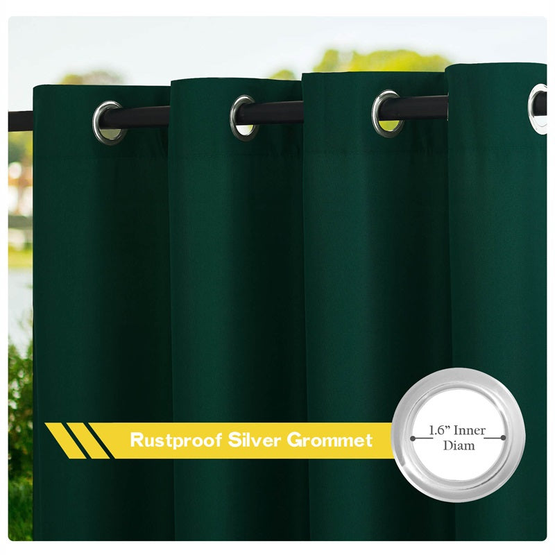 Waterdicht Buitengordijn Zware Stof Windbestendig UV-bescherming Privacy 1 Paneel Taupe Grijs Navy
