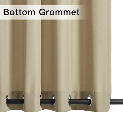 Waterdicht Buitengordijn Zware Stof Windbestendig UV-bescherming Privacy 1 Paneel Taupe Grijs Navy