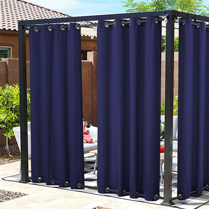 Waterdicht Buitengordijn Zware Stof Windbestendig UV-bescherming Privacy 1 Paneel Taupe Grijs Navy