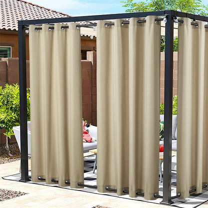 Waterdicht Buitengordijn Zware Stof Windbestendig UV-bescherming Privacy 1 Paneel Taupe Grijs Navy