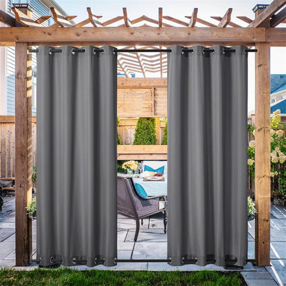 Waterdicht Buitengordijn Zware Stof Windbestendig UV-bescherming Privacy 1 Paneel Taupe Grijs Navy