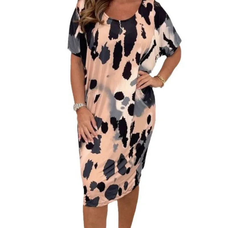 Dames Jurk Grote Maten Bedrukt Casual Stijl