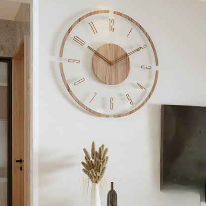 Sansoti | Moderne Houten Wandklok met Stil Uurwerk