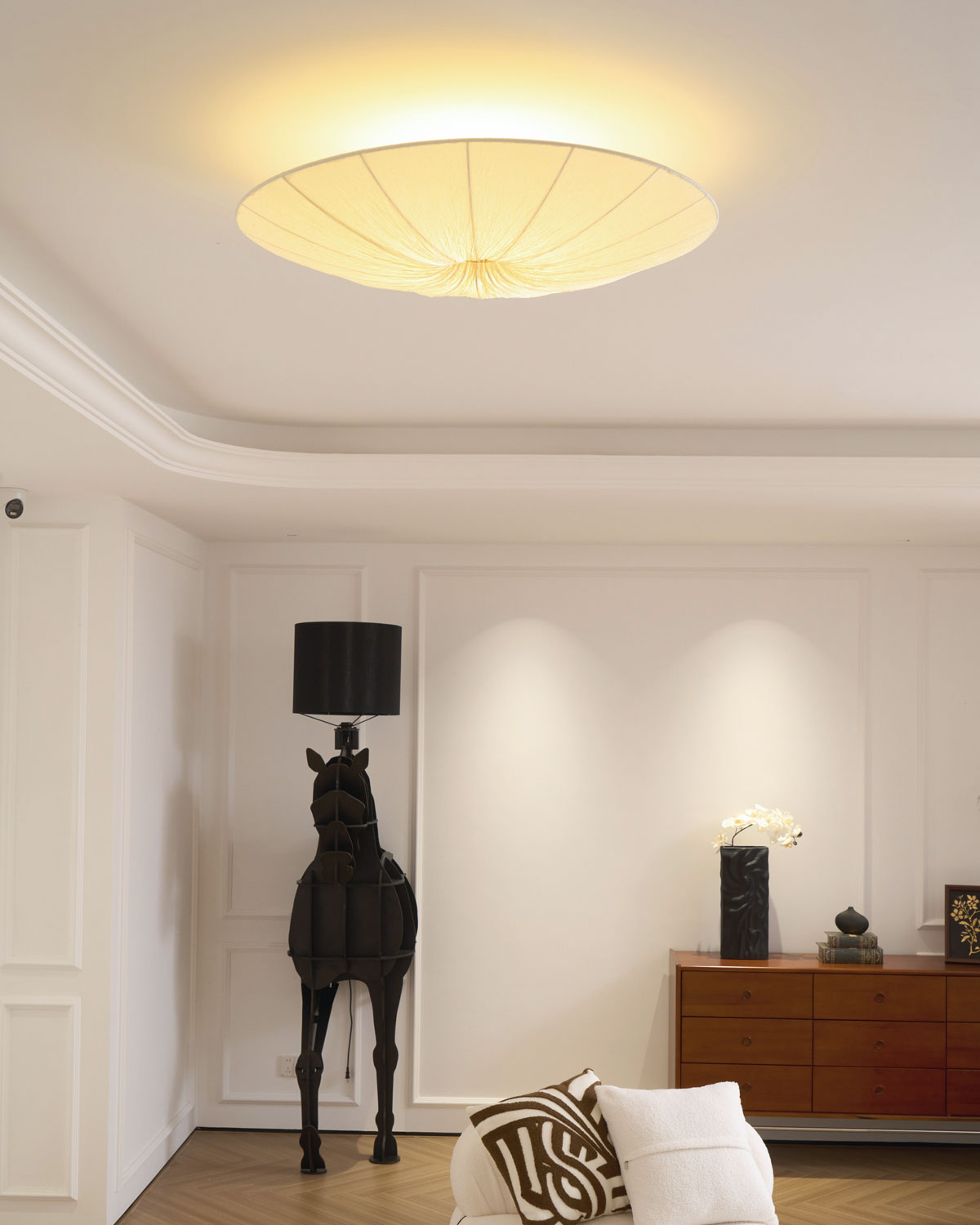 Tassel Plafondlamp Kwastjesdetail Beige Stof IJzer Warm Diffuus Licht Moderne Flush Mount Eetkamer Slaapkamer Entree