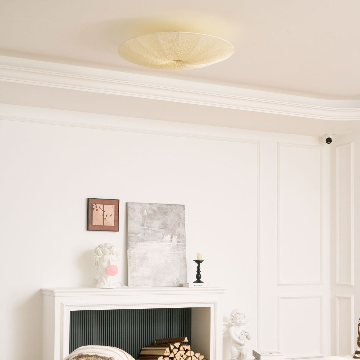 Tassel Plafondlamp Kwastjesdetail Beige Stof IJzer Warm Diffuus Licht Moderne Flush Mount Eetkamer Slaapkamer Entree
